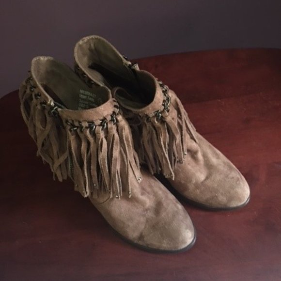 Not Rated Brown Fringe Booties size 7 - Picture 1 of 5